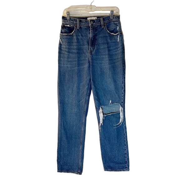Abercrombie & Fitch Curve Love Ultra High Rise 90s Straight Jean Size 29 / 8 - Picture 3 of 12